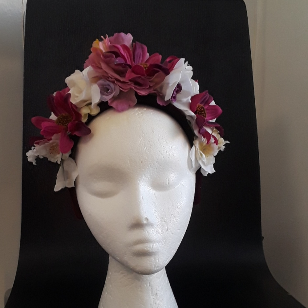 Frida Kahlo flower and velvet headband